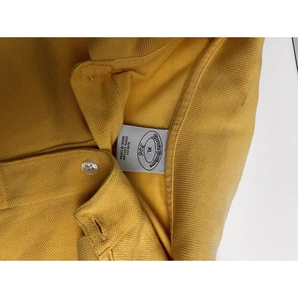 Brooks‎ Brothers 346 Men's Polo Shirt Size XL Yellow Original Fit 100% Cotton